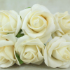front view of the ivory foam rose bunch