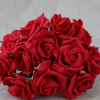 front view of the red foam rose bunch