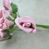 Vintage Pink Curled Foam Rose Bunch