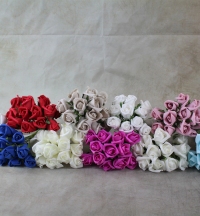 Artificial Flowers.  Small foam Rose 3cms sold as bunches of twelve