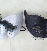 12 x Glitter Cat Masks