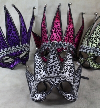 Trade wholesale tall and decorated masquerade masks with bells