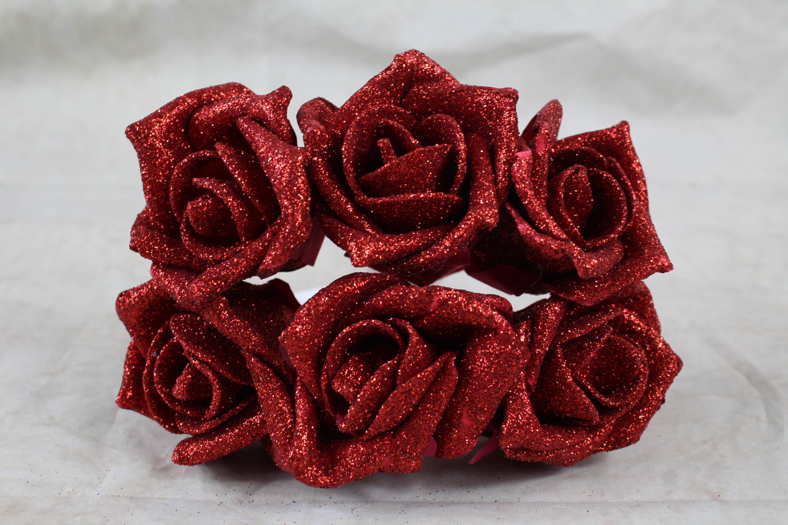 4 x 6 cm Glitter Foam Rose Bunches