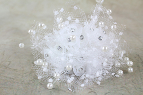 Our Ivory Rosette & Diamante Bunches