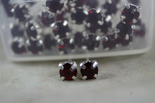 Red Diamante Pins
