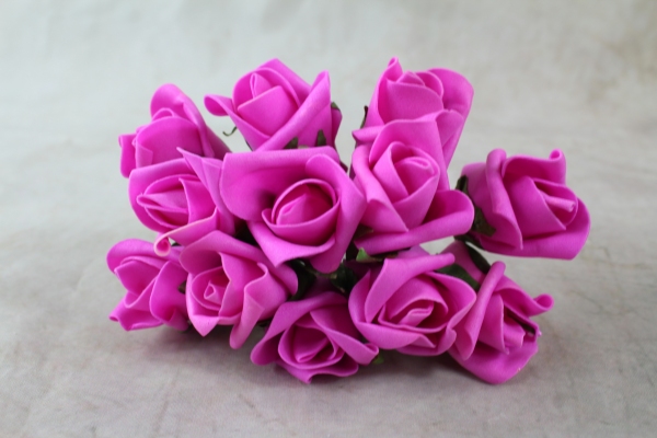 A Front View Of Our Fuchsia Curled Foam Roses