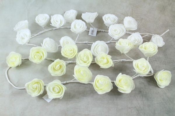 Ivory & White Foam Rose Garlands
