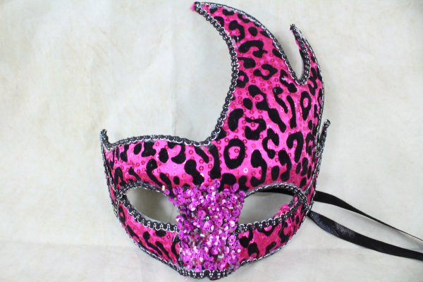 Fuchsia Leopard Print Mask