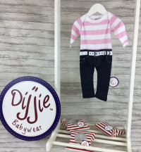 Pink & White Striped Romper Suit 
