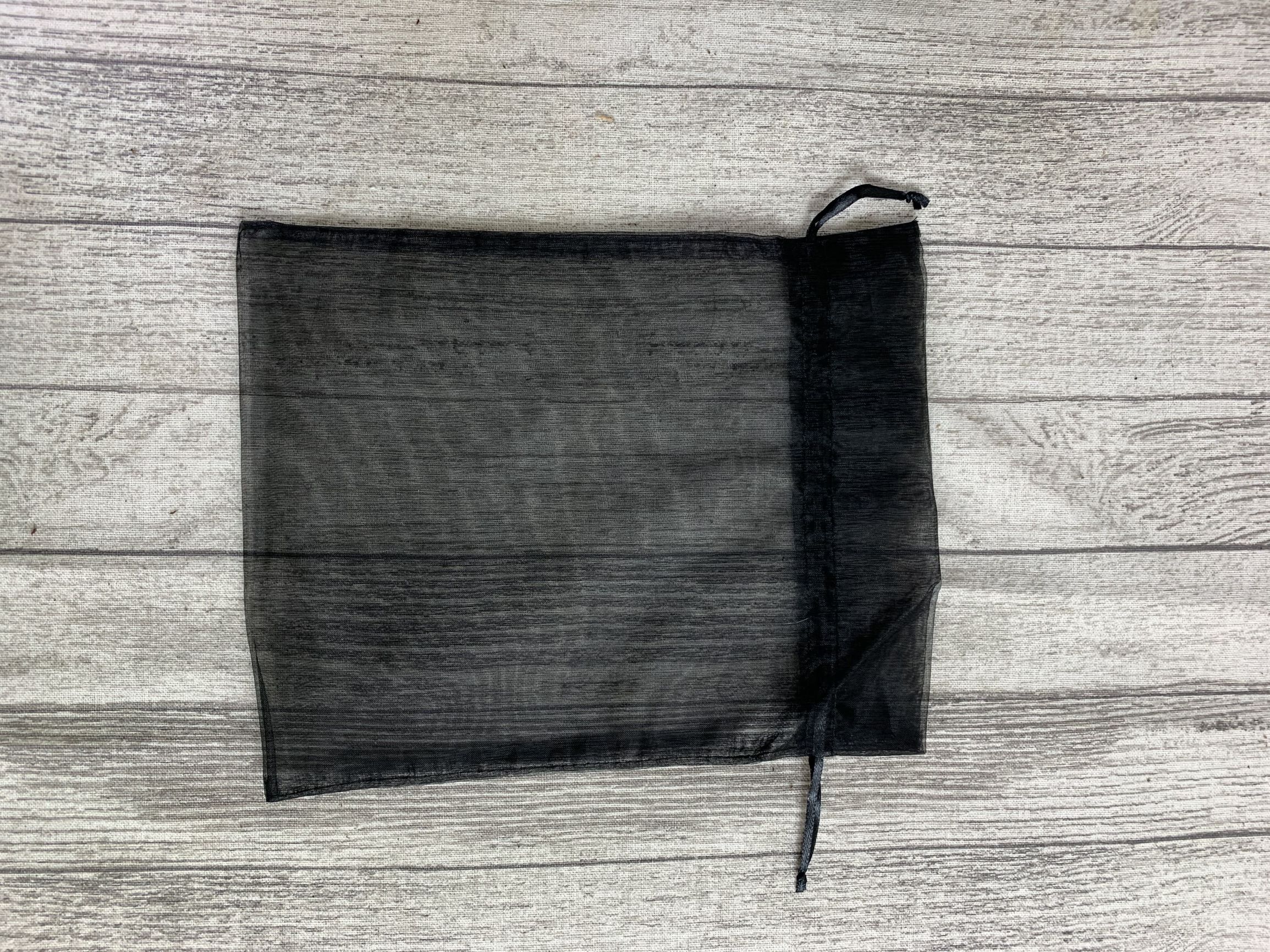 20 x XXL Black Drawstring Organza Bags 