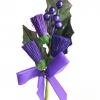 Our beautiful thistle heads with beads and ribbon bow on a stem 