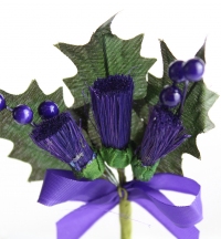 Quality large thistle stems with beads on stems and a ribbon bow. 3 packs of 6.