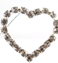 5 boxes of 6 large diamante heart pick stems.