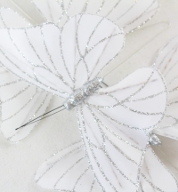 10cm Satin Butterfly With Wire Stems