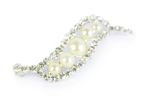 Pearl & Diamanté Pennant Brooches - BUY 3 FOR THE PRICE OF 2!