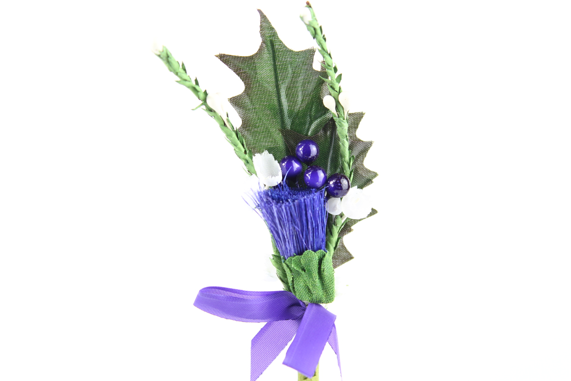 Thistle Stems With Heather And Purple Beads