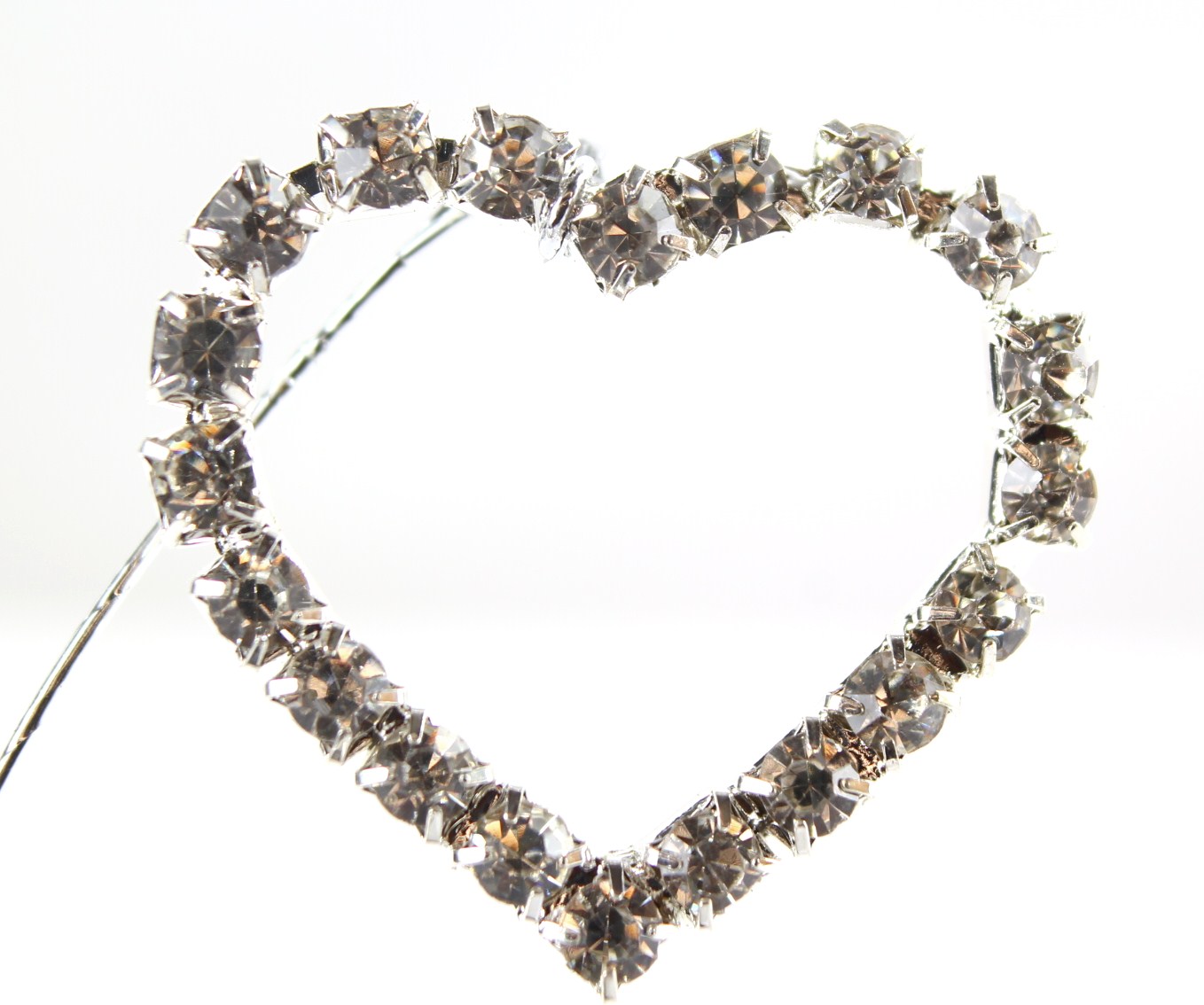 Pick Stems With Diamante Heart Large