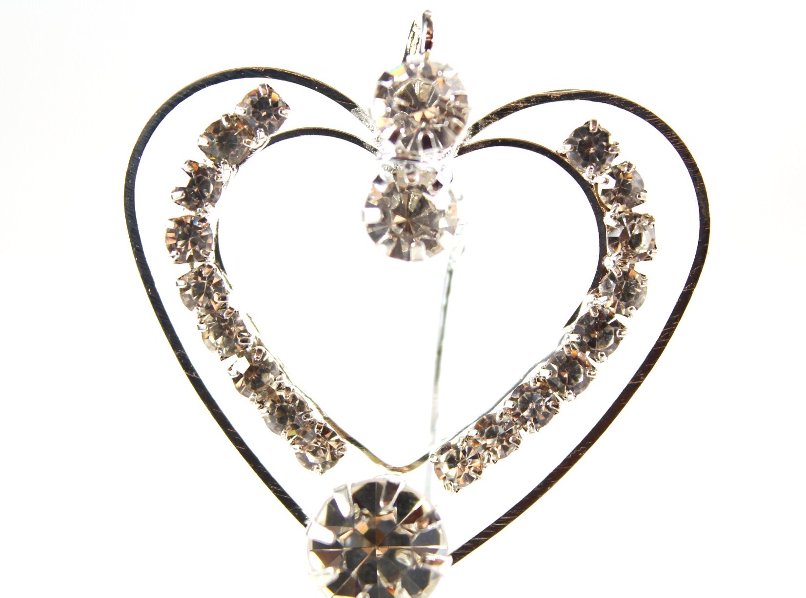 3cm Heart Pick With Large Diamante Hearts