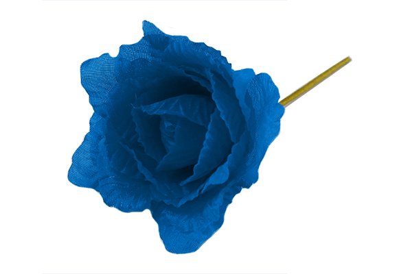 Blue Polyester Corsage Rose