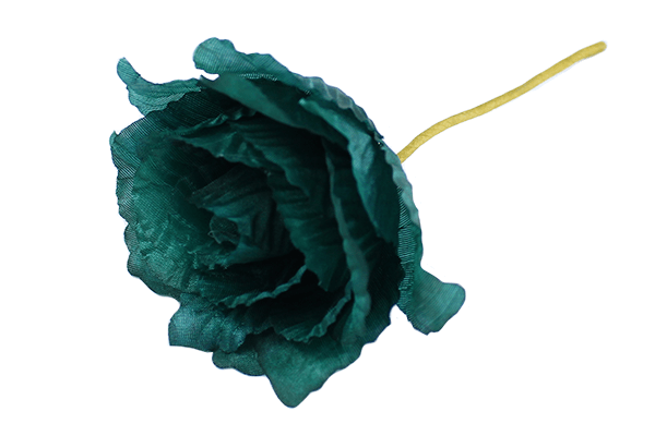 Teal Polyester Corsage Rose