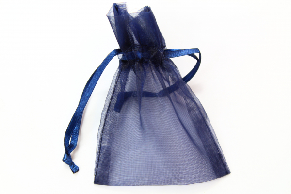 Navy Blue Organza bag from WFC with next day UK mainland delivery.