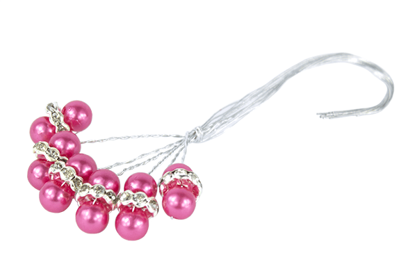 Hot pink faberge pearl beads