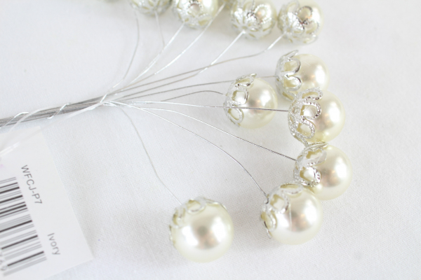 16mm Pearl In Crown Setting on 20cm Wire Bunch Of 12